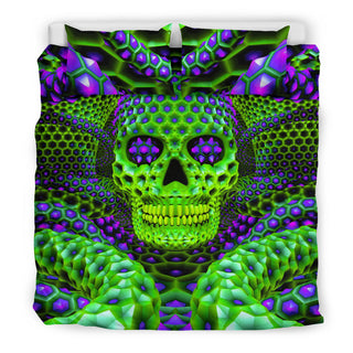 Psy Skull Green Bedding Set | PSYPEPPER
