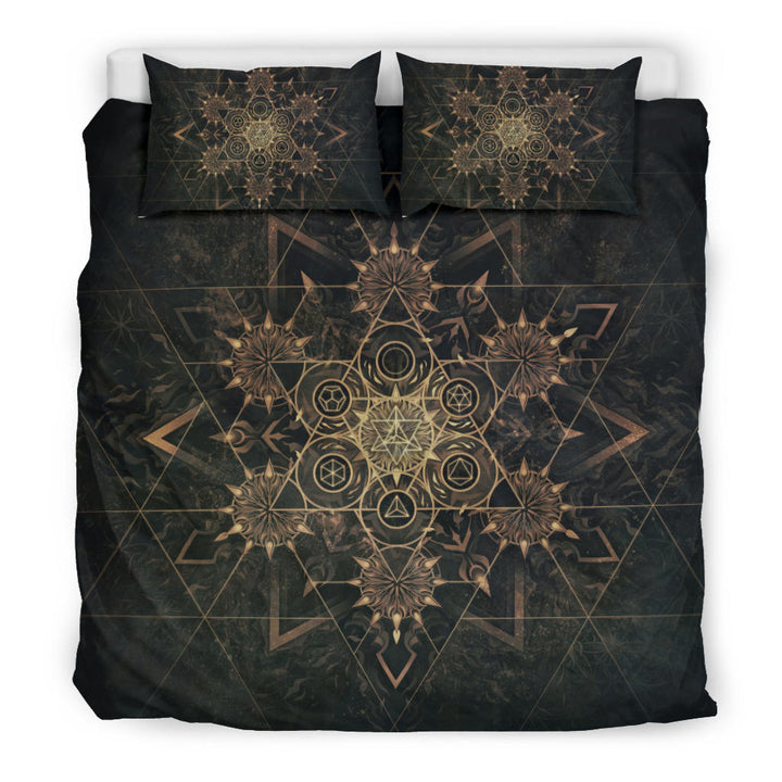 Elements of Sacred Geometry - Dark | Bedding Set | Mandalazed