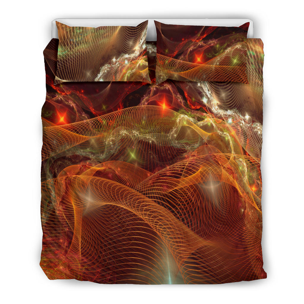 Red Fractal Universe | Bedding Set | Yantrart Design