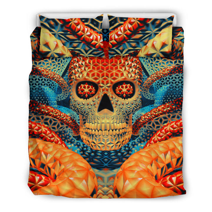 Psy Skull Orange Bedding Set | PSYPEPPER