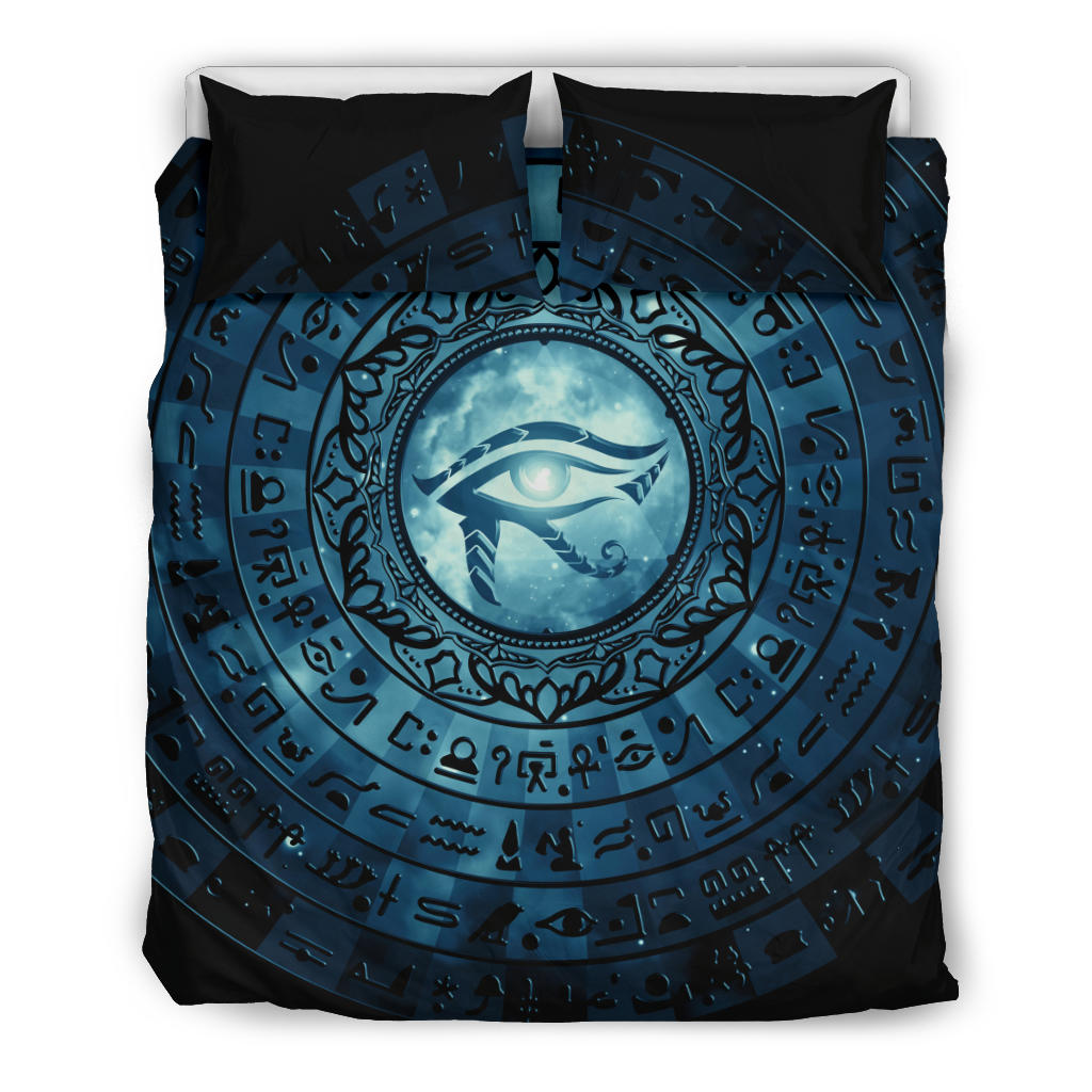 Eye of Horus Mandala - Blue | Bedding Set | Mandalazed