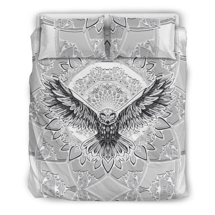 Flying Owl Spirit - Grey | Bedding Set | Mandalazed