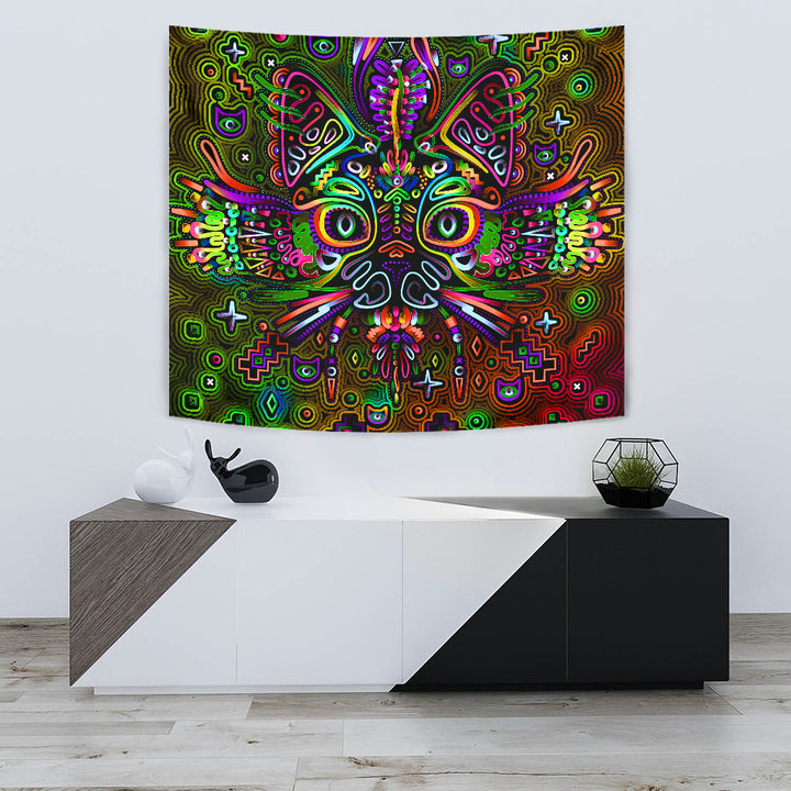 TRIPPY KITTY SOUR CANDY TAPESTRY | TAS VISUALS