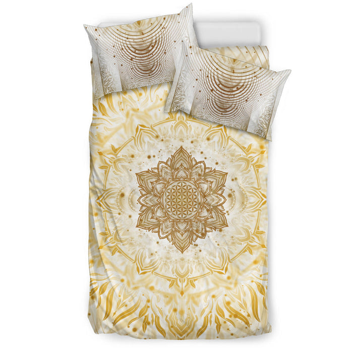 Aligned Flower - White  | Bedding Set | Yantrart Design