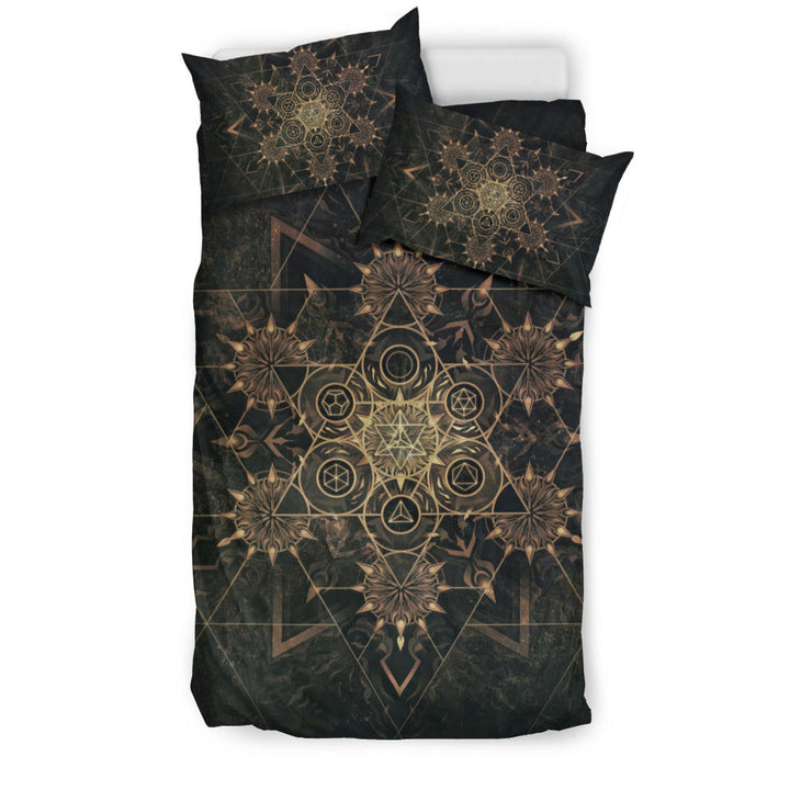 Elements of Sacred Geometry - Dark | Bedding Set | Mandalazed
