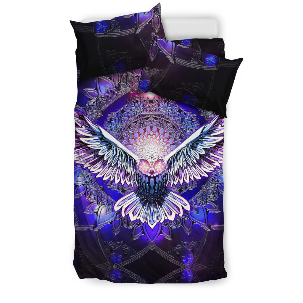 Flying Owl Spirit - Purple | Bedding Set | Mandalazed