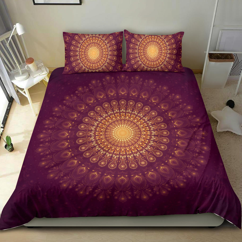 Peacock Feather Mandala - Moon | Bedding Set | Mandalazed