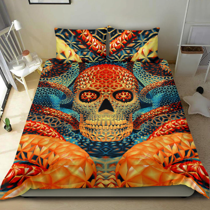 Psy Skull Orange Bedding Set | PSYPEPPER