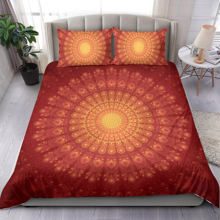 Peacock Feather Mandala - Sun | Bedding Set | Mandalazed