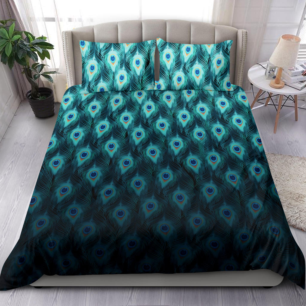Trippy Peacock Feathers | Bedding Set | Mandalazed
