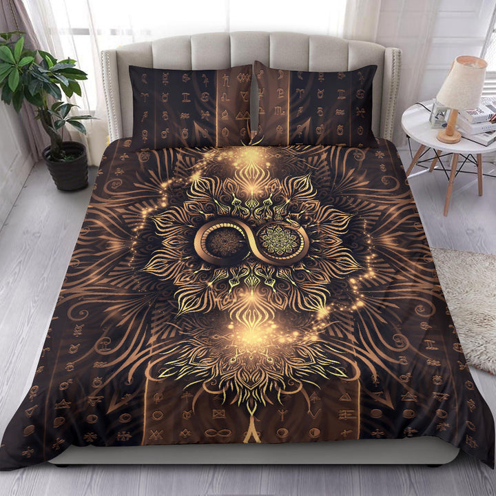 Snake of Infinity Mandala - Dark | Bedding Set | Mandalazed