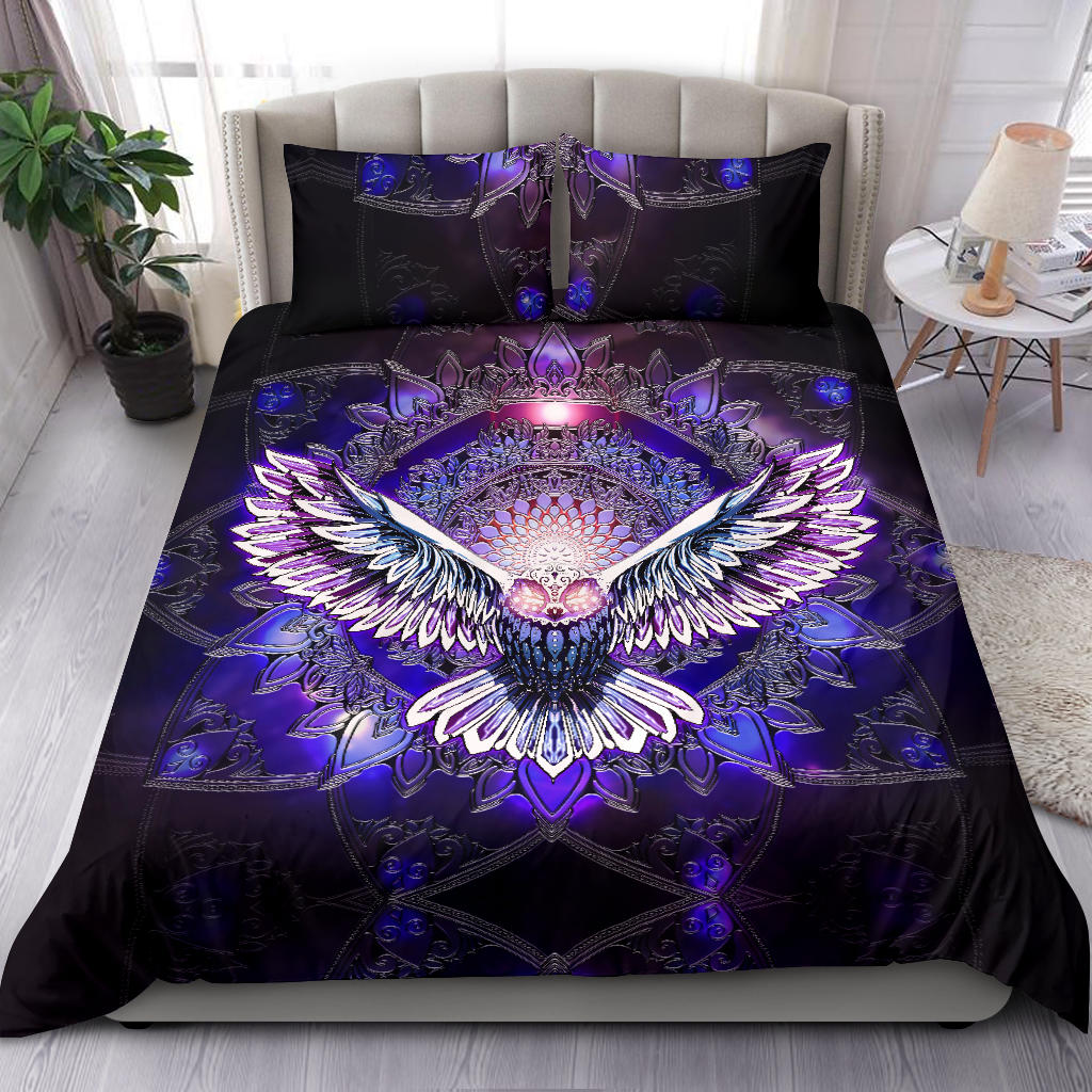 Flying Owl Spirit - Purple | Bedding Set | Mandalazed