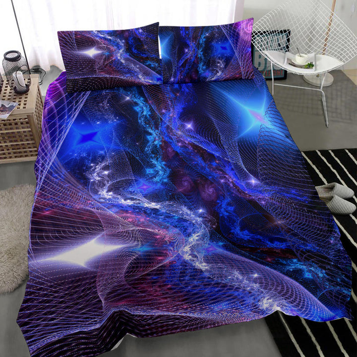 Blue Fractal Universe | Bedding Set | Yantrart Design