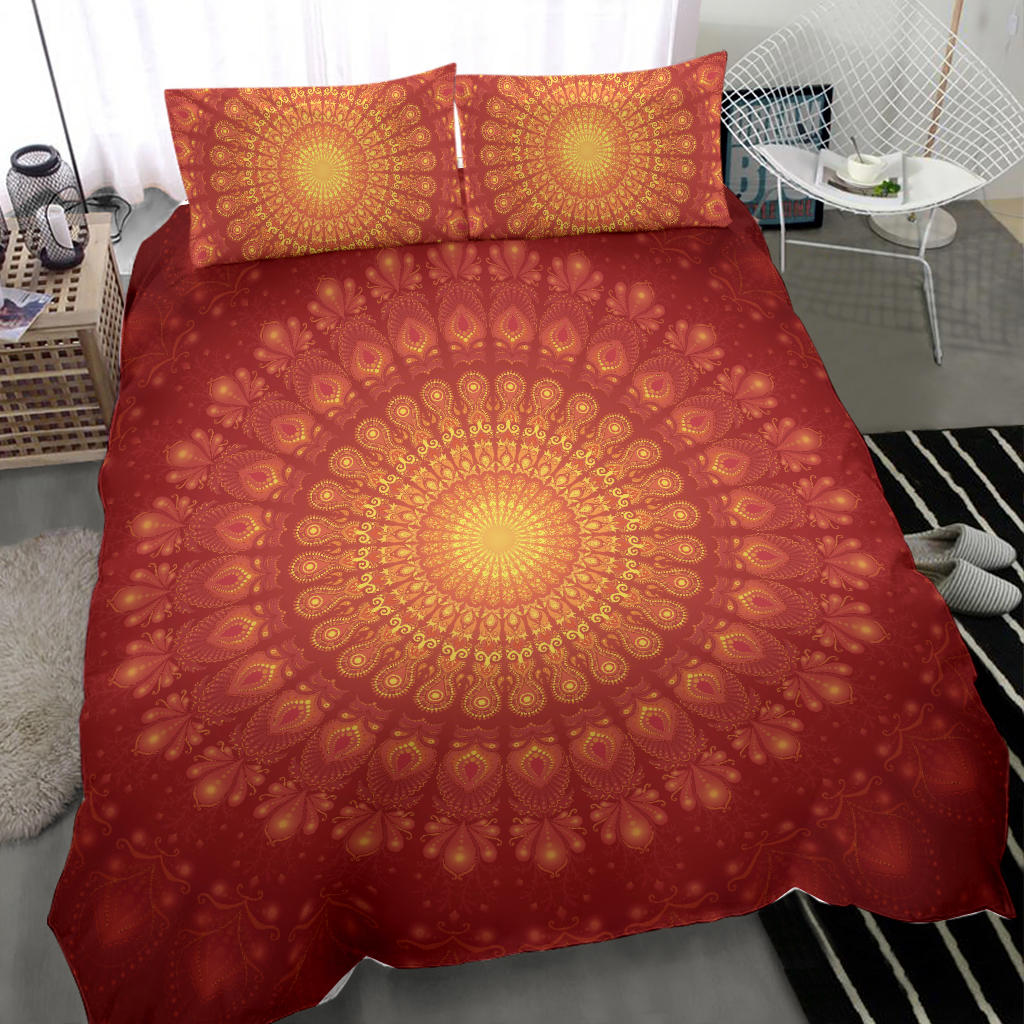 Peacock Feather Mandala - Sun | Bedding Set | Mandalazed