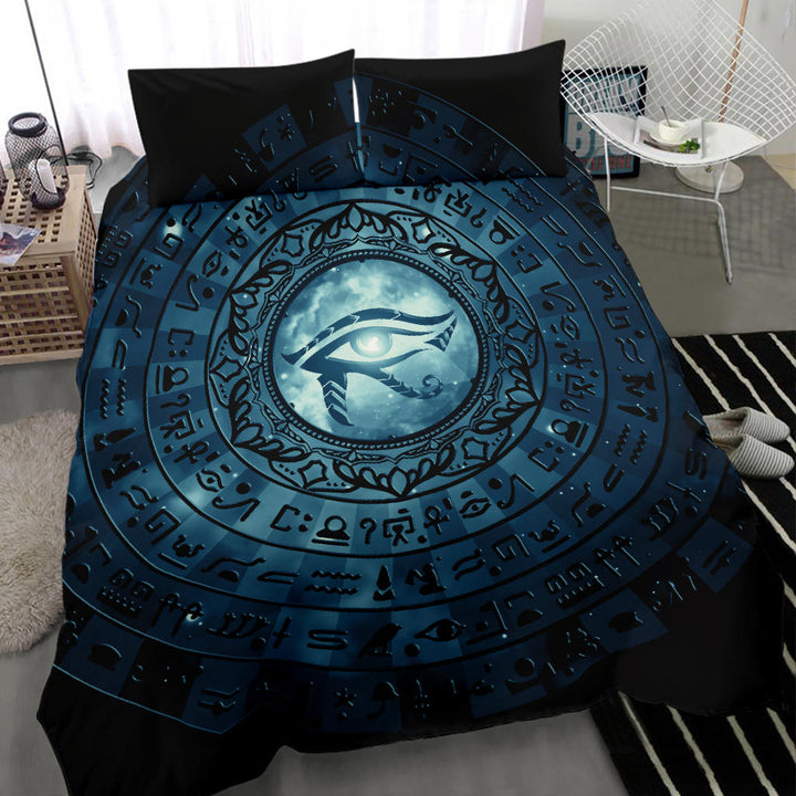 Eye of Horus Mandala - Blue | Bedding Set | Mandalazed