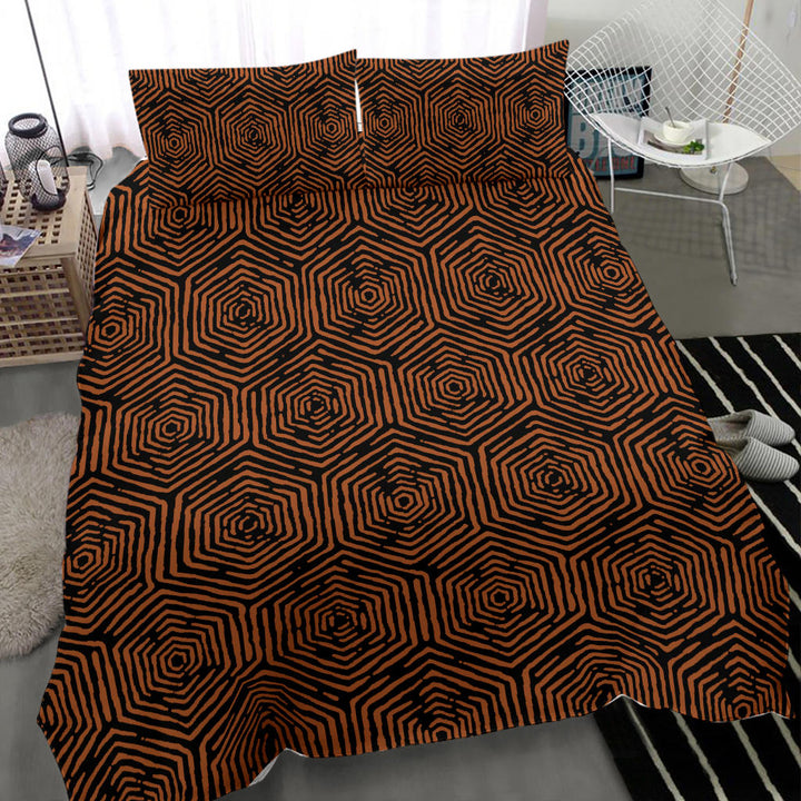 Hexagon Doodle - Orange | Bedding Set | Mandalazed
