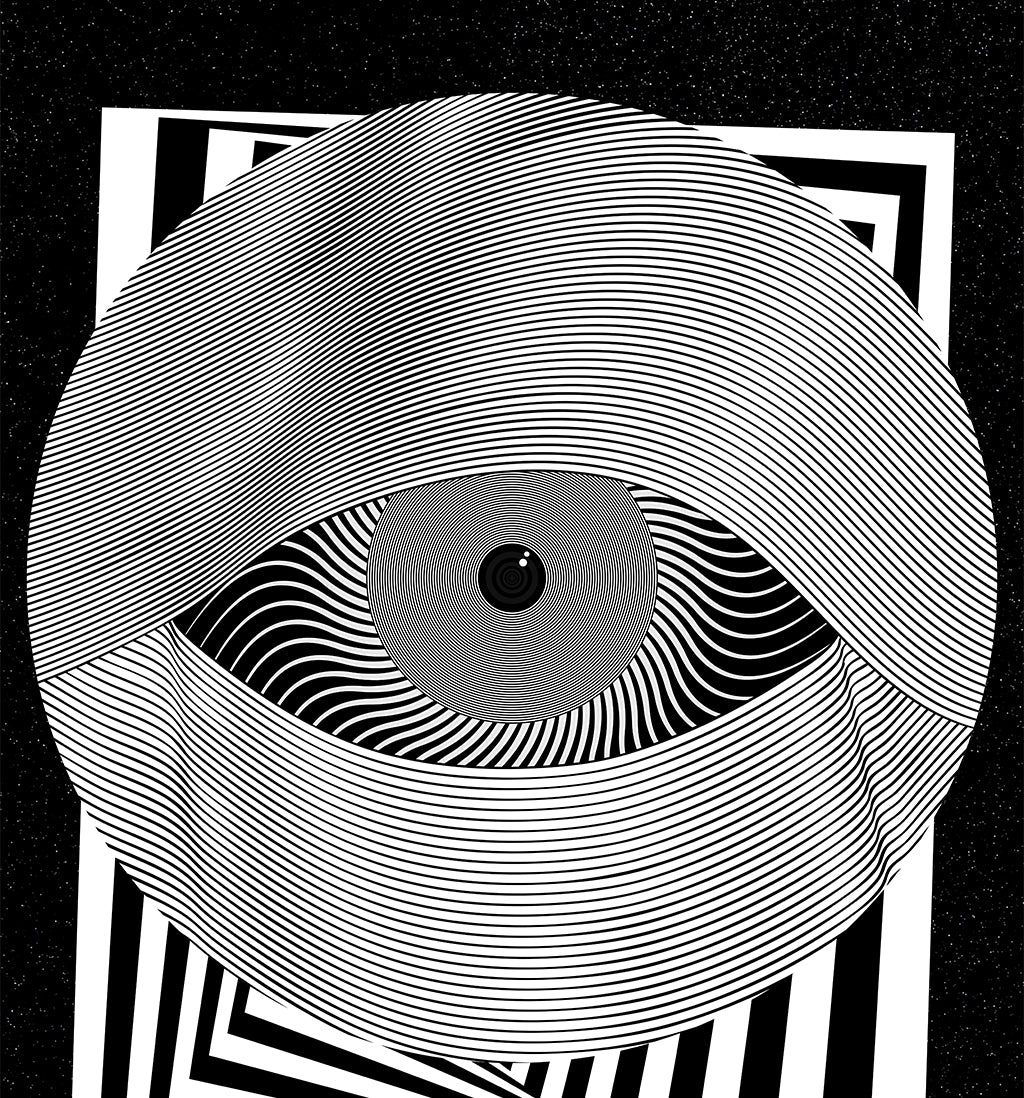The Great Eye of Hypnos (Optical Art) | Microfleece Blanket | Makroverset