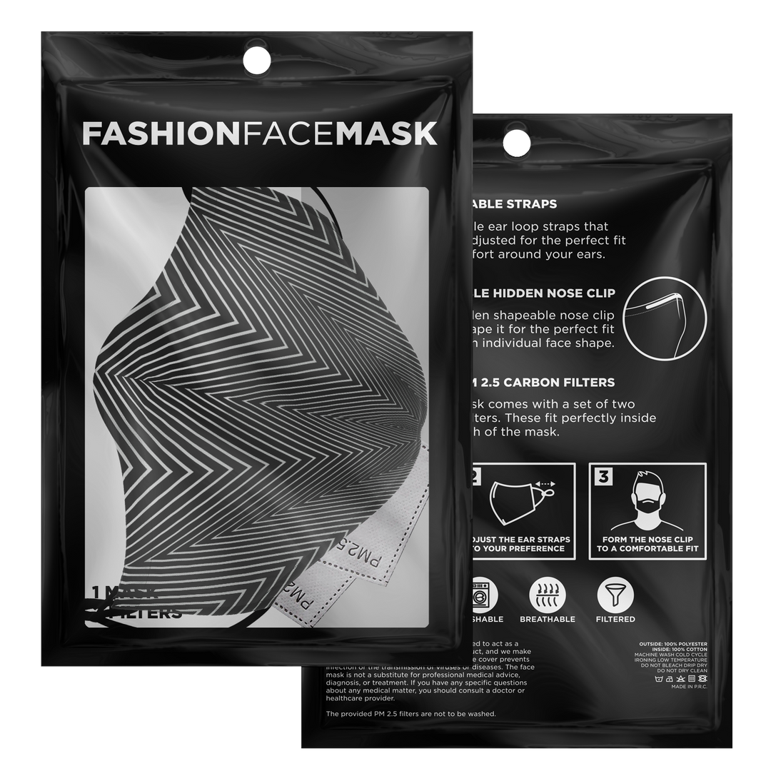 Sharp-Angled Op Art | Face Mask | Makroverset