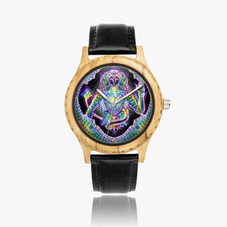 INNER BEING Italian Olive Lumber Wooden Watch - Leather Strap | SALVIA DROID