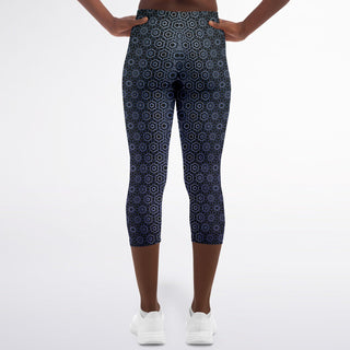 Hex black | Capri Leggings | Psypepper