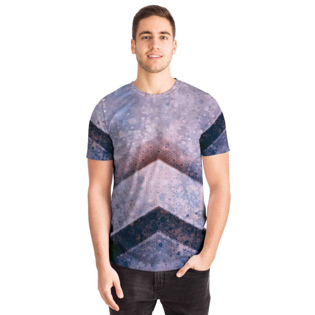 Hexagons and Paint Blobs - Purple | Unisex T-Shirt | Mandalazed