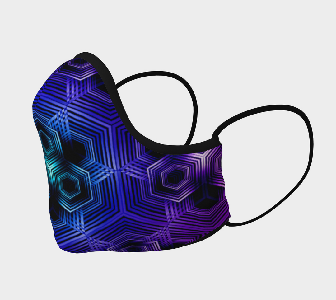 Purple Hexagon Pattern | Face Mask | Yantrart Design