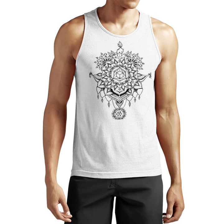 Geometric Men's Performance Cotton Tank Top Shirt | Mil Et Une