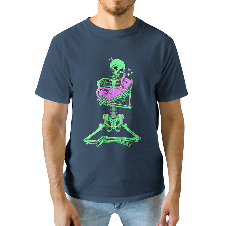 SKELECAT Men's Premium Cotton Aldut T-Shirt | BROCK SPRINGSTEAD