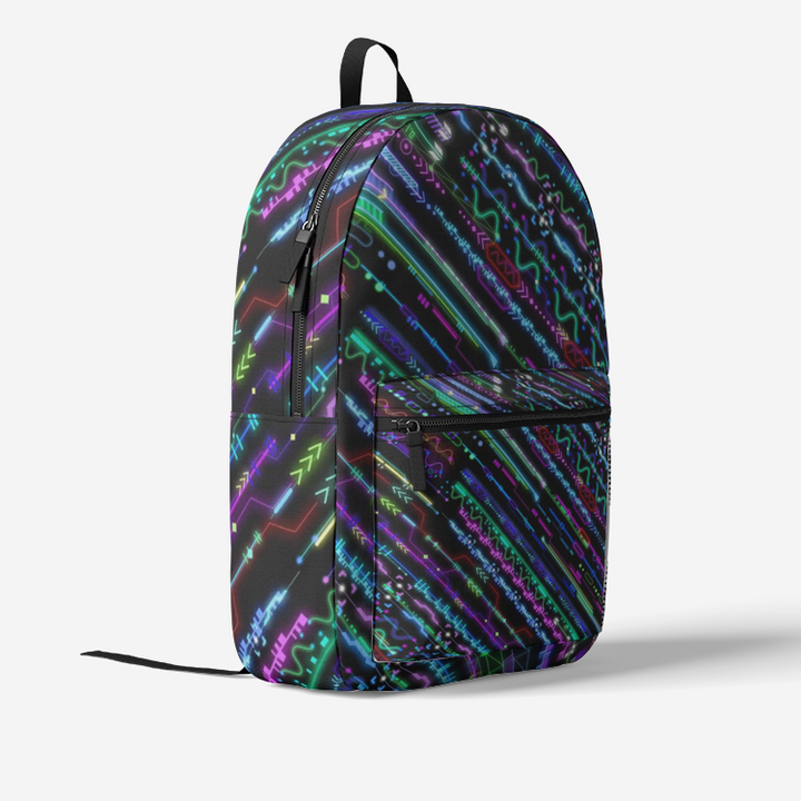 Cameron Gray | Cyberpunk Retro Colorful Print Trendy Backpack