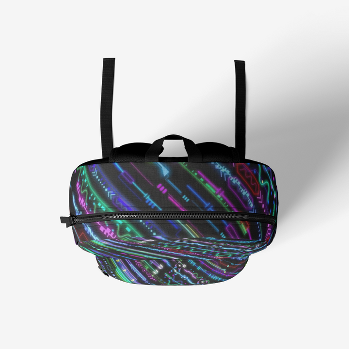 Cameron Gray | Cyberpunk Retro Colorful Print Trendy Backpack