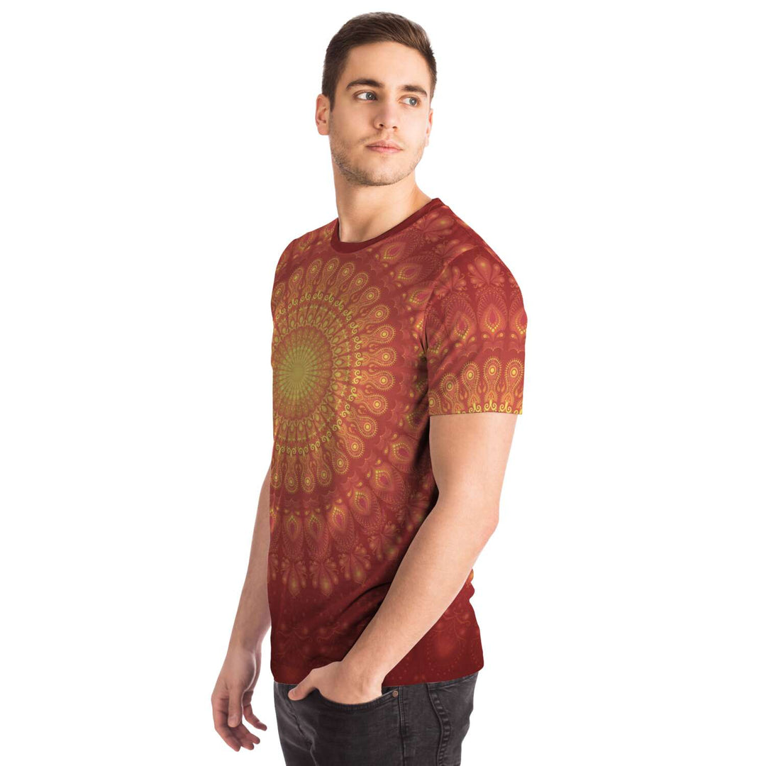 Peacock Feahter Mandala - Sun | Unisex T-Shirt | Mandalazed