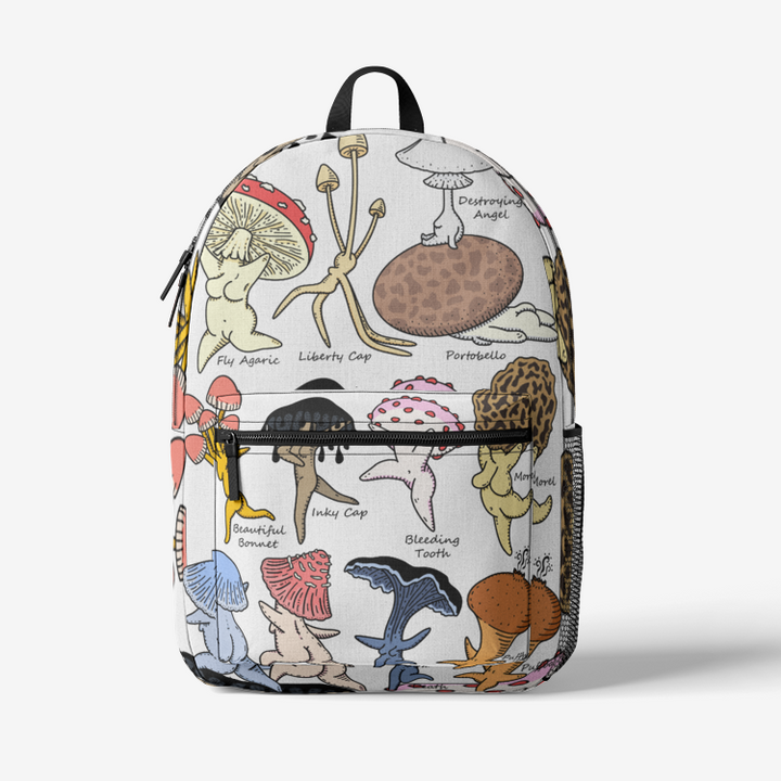 SHROOM FRIENDS  Retro Colorful Print Trendy Backpack | Brock Springstead