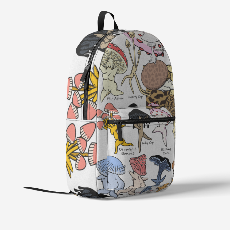 SHROOM FRIENDS  Retro Colorful Print Trendy Backpack | Brock Springstead