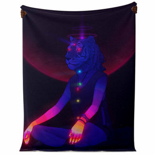 Chakrah Tiger Girl Microfleece Blanket | PHAZED