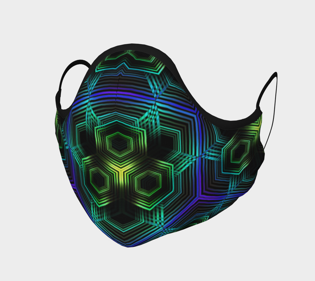 Green Hexagon Pattern | Face Mask | Yantrart Design