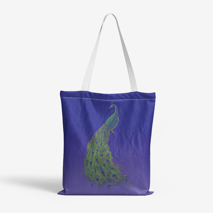 The Peacock Heavy Natural Canvas Tote Bag by Mark Henson