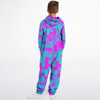 PURPLE GLITCH | Youth Onesie Jumpsuit | Hubert S