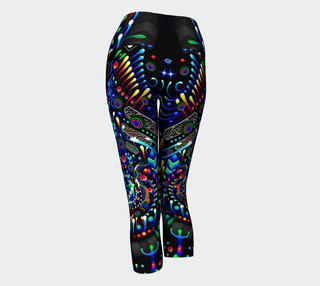 back TAS Visuals Psychedelic Bloom Yoga Capris – Eco Comfort & Compression Fit