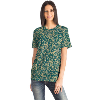 Oriental Floral Pattern - Emerald | Unisex T-Shirt | Mandalazed