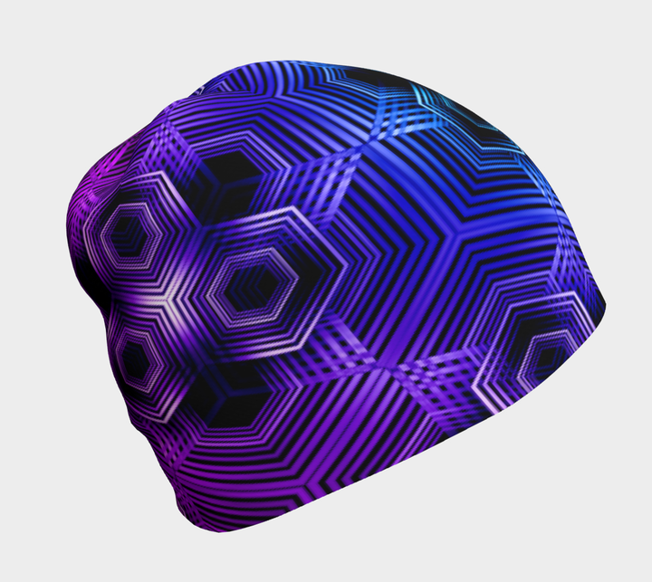 Purple Hexagon Pattern | Beanie | Yantrart Design