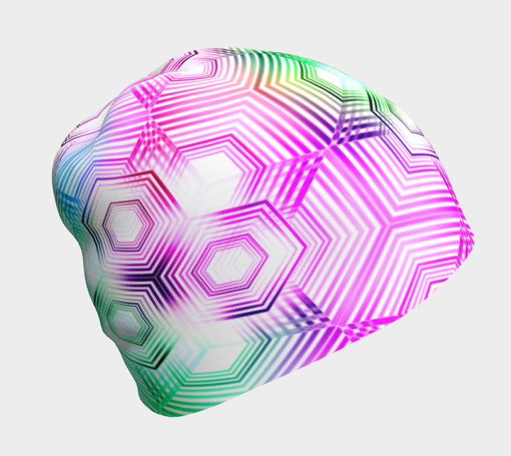 Psychedelic Hexagon Pattern | Beanie | Yantrart Design