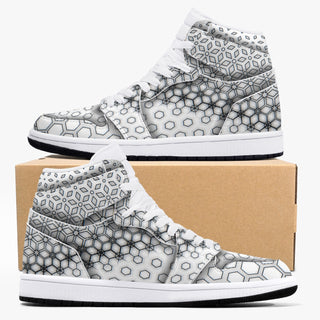 White Hexa | High-Top Leather Sneakers | Psypepper