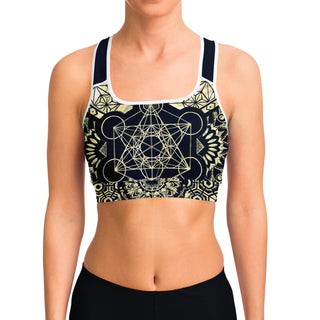 Geometric Gold | Sports Bra | Mil Et Une