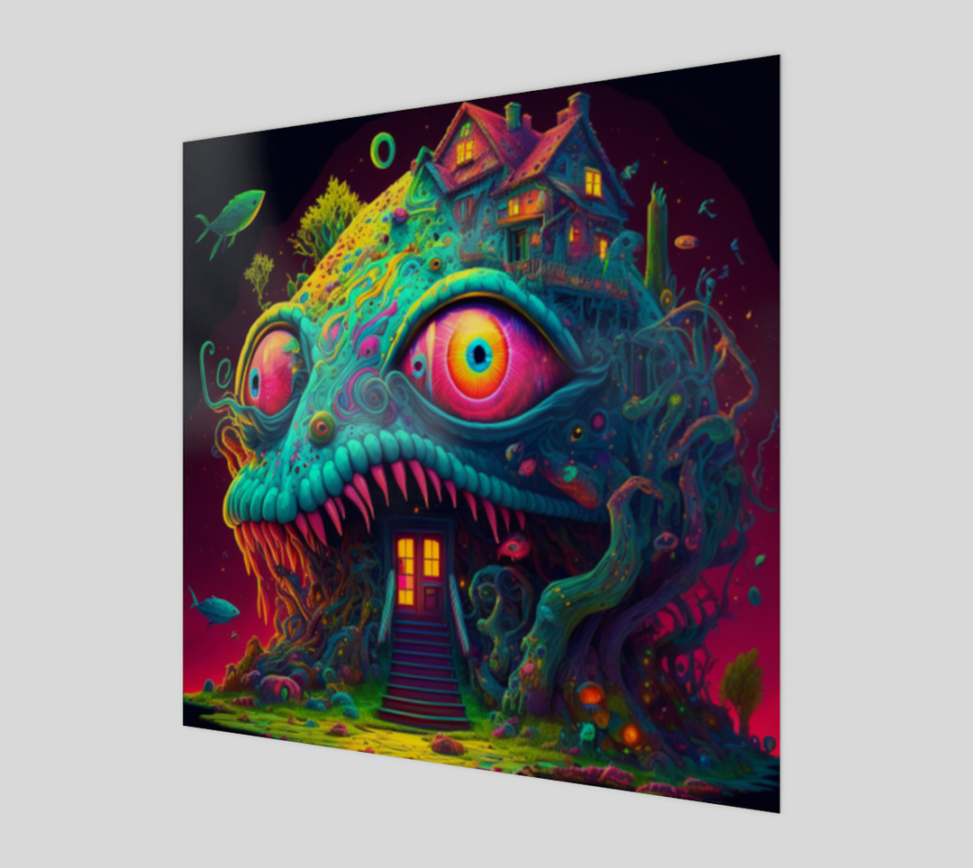 IM HUNGRY HOUSE ART PRINT | ACIDMATH AI