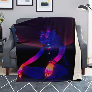 Chakrah Tiger Girl Microfleece Blanket | PHAZED