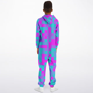 PURPLE GLITCH | Youth Onesie Jumpsuit | Hubert S