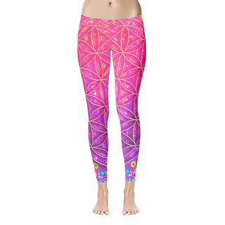 Cameron Gray | Flower Of Life | Women's Temp Control Cotton Leggings