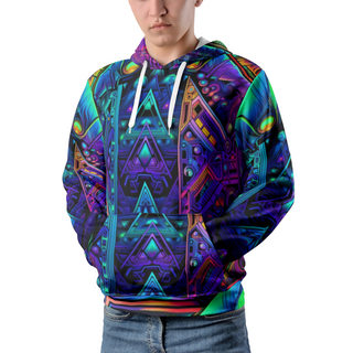CYBER NIGHTS Men's Pullover Hoodie | ACIDMATH AI