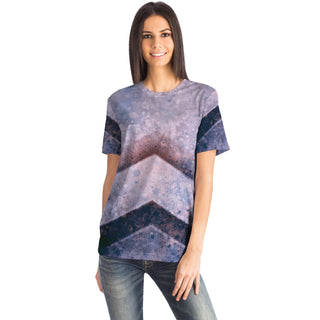 Hexagons and Paint Blobs - Purple | Unisex T-Shirt | Mandalazed