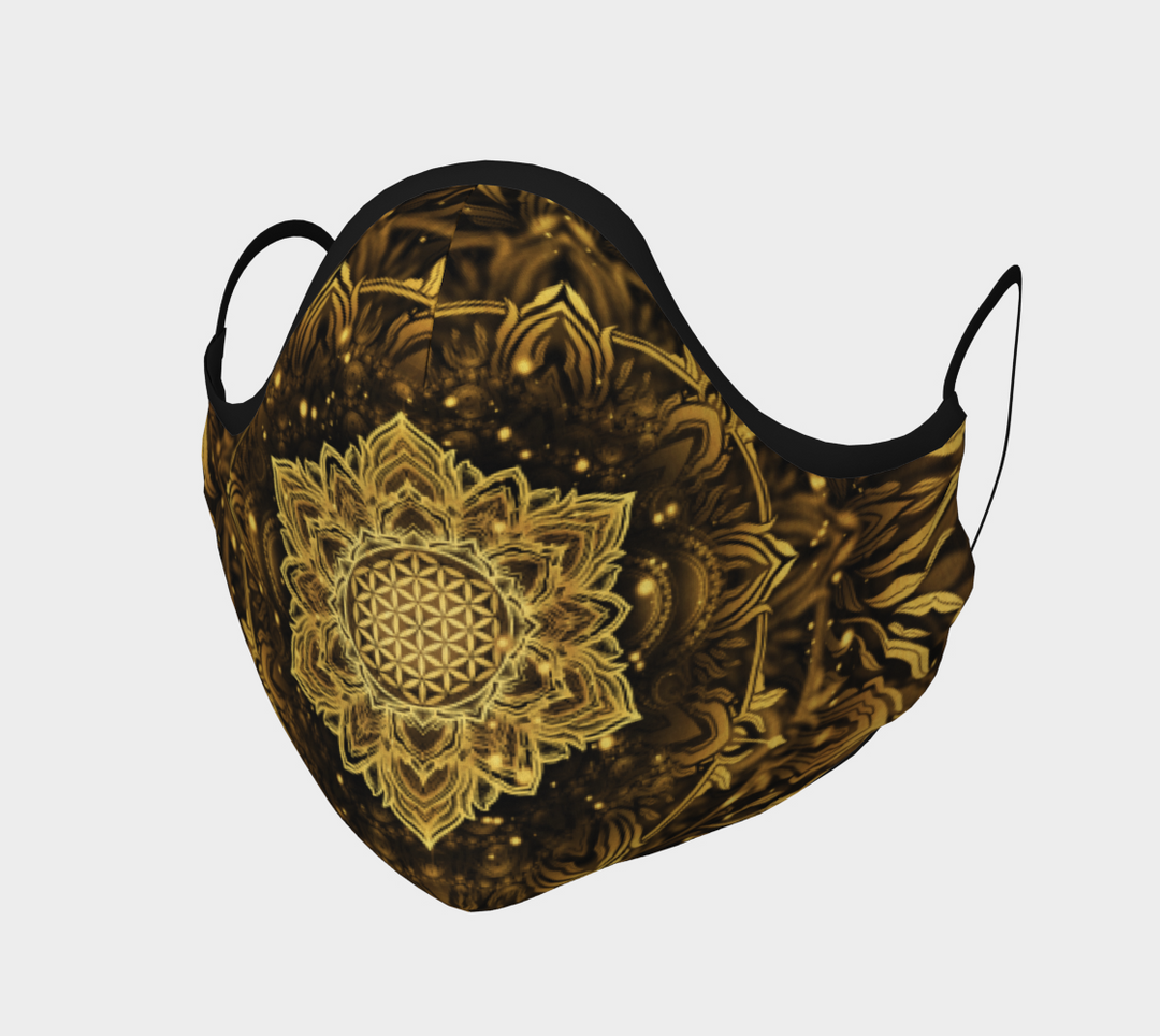 Aligned Flower - Golden | Face Mask | Yantrart Design